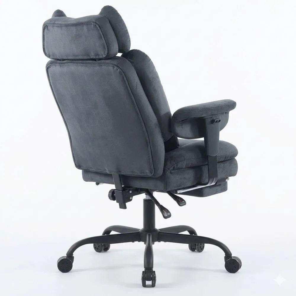Ergonomischer Gaming-Bürostuhl mit Wildlederimitat, höhenverstellbar, umhüllendes Sitzerlebnis, grau