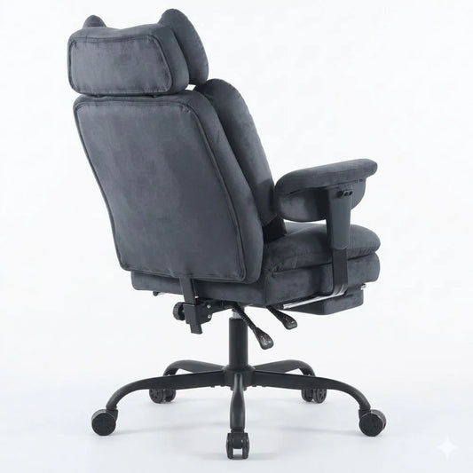 Ergonomischer Gaming-Bürostuhl mit Wildlederimitat, höhenverstellbar, umhüllendes Sitzerlebnis, grau