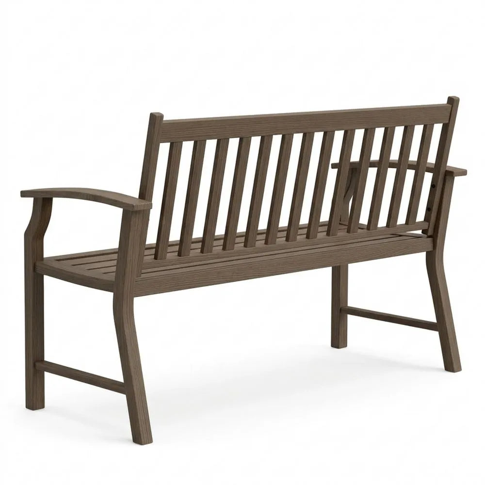 Wetterfeste Gartenbank für Balkon und Garten, 2-3 Sitzer mit Armlehnen