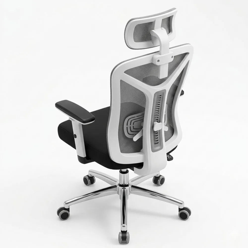 Ergonomischer Massagestuhl mit Fußstütze, für Büro und Gaming, 150 kg Belastbarkeit, Grau